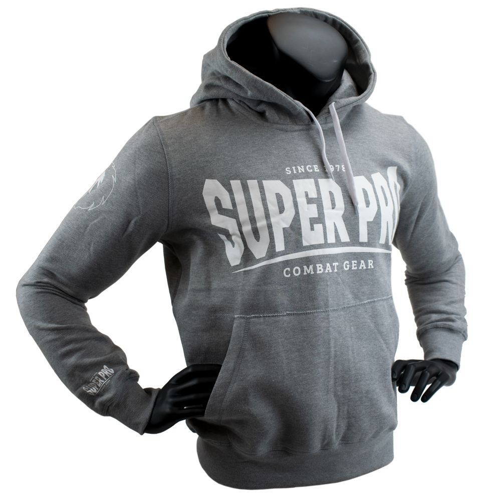 Super Pro Combat Gear Hoody - S.P. Logo - Grijs / Wit Super Pro Combat Gear Hoody - S.P. Logo - Grijs / Wit