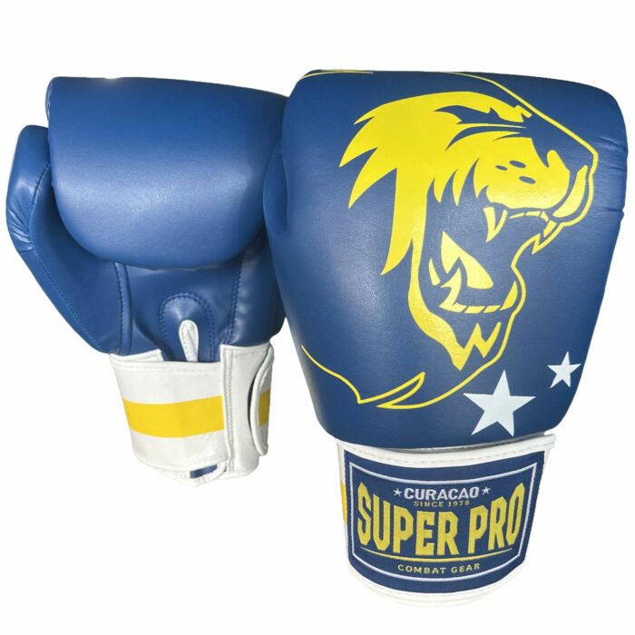 Super Pro Combat Gear Bokshandschoen - Nations Curacao kids - Blauw / Geel / Wit