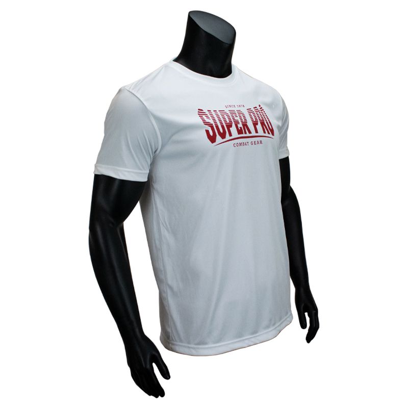 Super Pro Combat Gear Sportkleding - Dryfit T-shirt Stripes - Rood / Wit Super Pro Combat Gear Sportkleding - Dryfit T-shirt Stripes - Rood / Wit