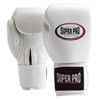 Super Pro Combat Gear Bokshandschoen - Thai pro Lederen (thai) - Zwart / Wit