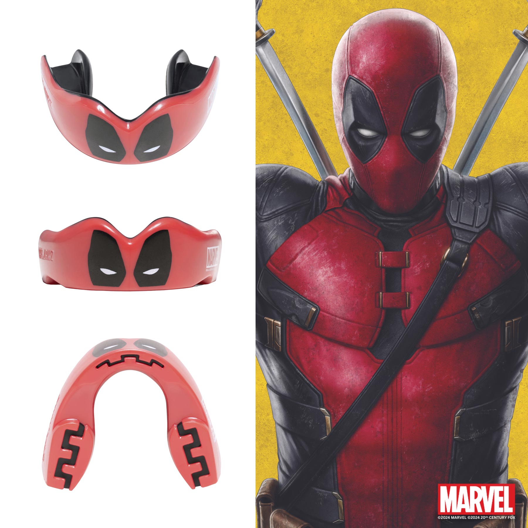 SAFEJAWZ Gebitsbeschermer - Extro Marvel Deadpool - Rood / Zwart SAFEJAWZ Gebitsbeschermer - Extro Marvel Deadpool - Rood / Zwart
