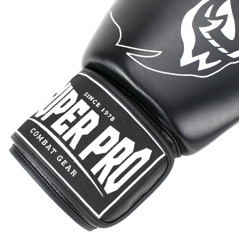 Super Pro Combat Gear Bokshandschoen - Warrior Lederen - Zwart / Wit Super Pro Combat Gear Bokshandschoen - Warrior Lederen - Zwart / Wit