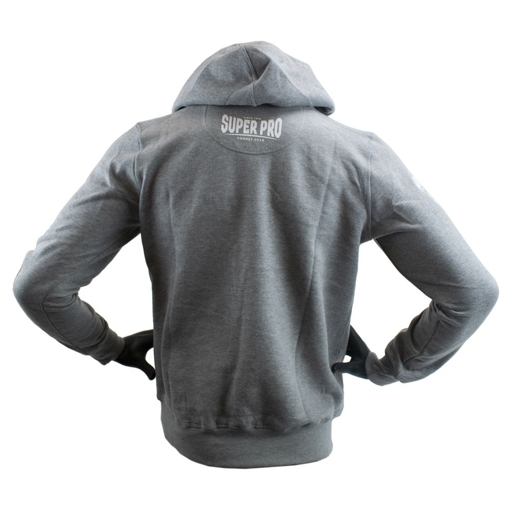 Super Pro Combat Gear Hoody - S.P. Logo - Grijs / Wit Super Pro Combat Gear Hoody - S.P. Logo - Grijs / Wit