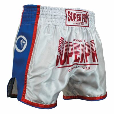 Super Pro Combat Gear short - Thai Short Stripes - Rood / Blauw / Wit Super Pro Combat Gear short - Thai Short Stripes - Rood / Blauw / Wit