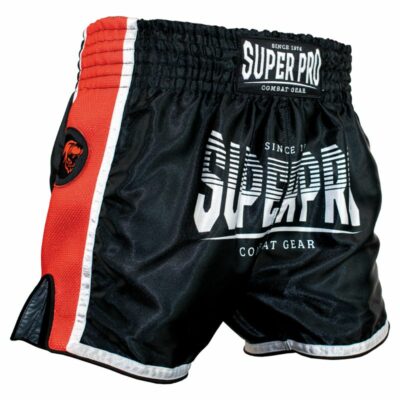 Super Pro Combat Gear short - Thai Short Stripes - Rood / Zwart / Wit Super Pro Combat Gear short - Thai Short Stripes - Rood / Zwart / Wit