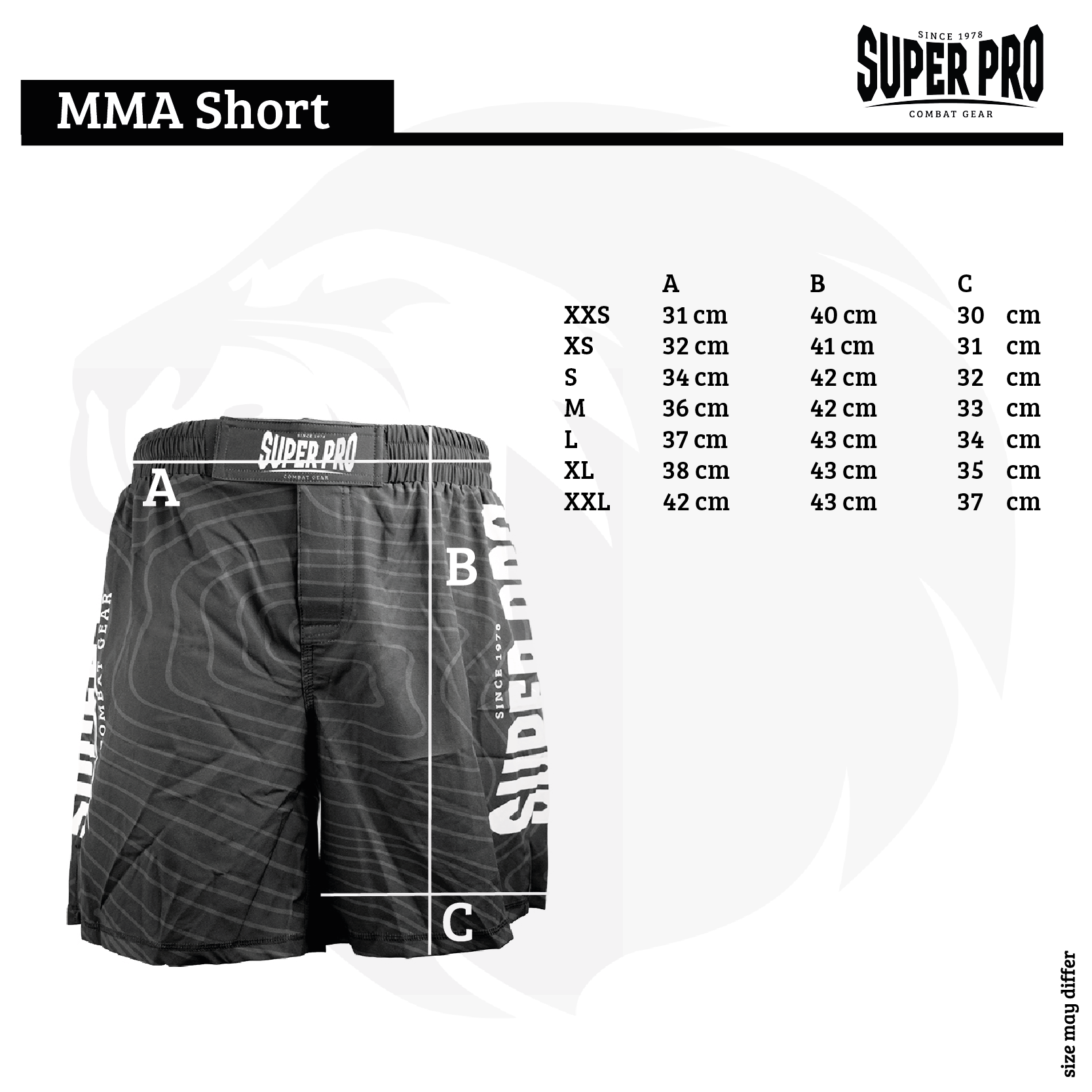 Super Pro Combat Gear MMA broekje - S - Zwart / Wit Super Pro Combat Gear MMA broekje - S - Zwart / Wit