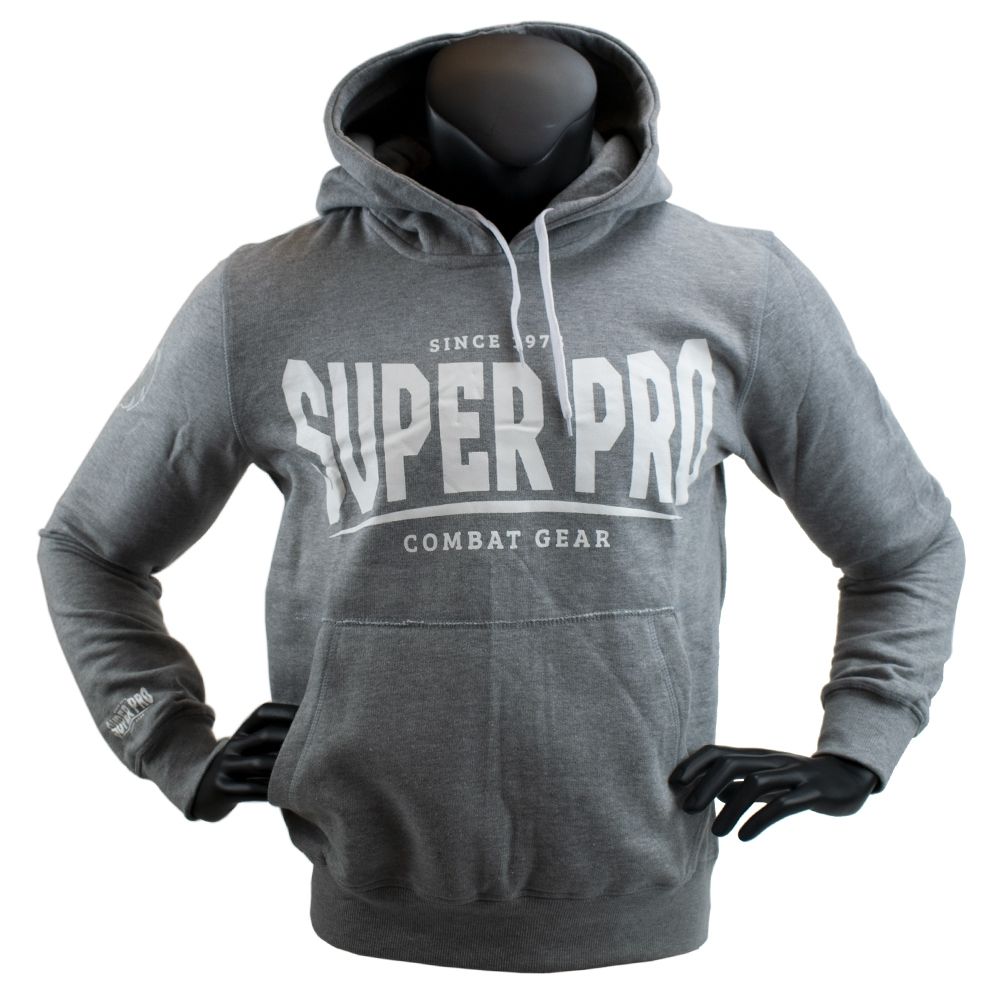 Super Pro Combat Gear Hoody - S.P. Logo - Grijs / Wit Super Pro Combat Gear Hoody - S.P. Logo - Grijs / Wit