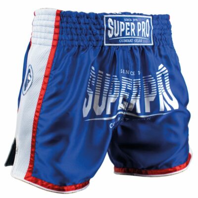 Super Pro Combat Gear short - Thai Short Stripes - Rood / Blauw / Wit Super Pro Combat Gear short - Thai Short Stripes - Rood / Blauw / Wit