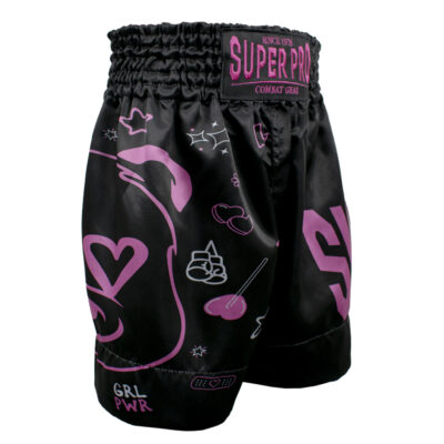Super Pro Combat Gear Boksbroekje - Thai Boxing Kids Bear - Blauw / Grijs / Zwart