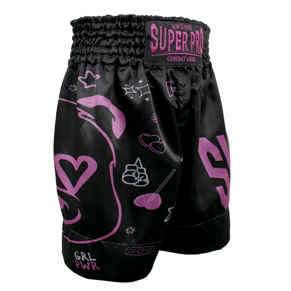 Super Pro Combat Gear Boksbroekje - Thai Boxing Kids Bear - Blauw / Grijs / Zwart Super Pro Combat Gear Boksbroekje - Thai Boxing Kids Bear - Blauw / Grijs / Zwart