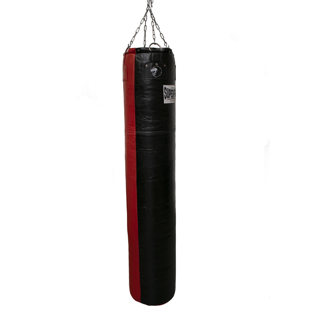 Super Pro Combat Gear Bokszak - Leather Punch Bag Split - Rood / Zwart Super Pro Combat Gear Bokszak - Leather Punch Bag Split - Rood / Zwart