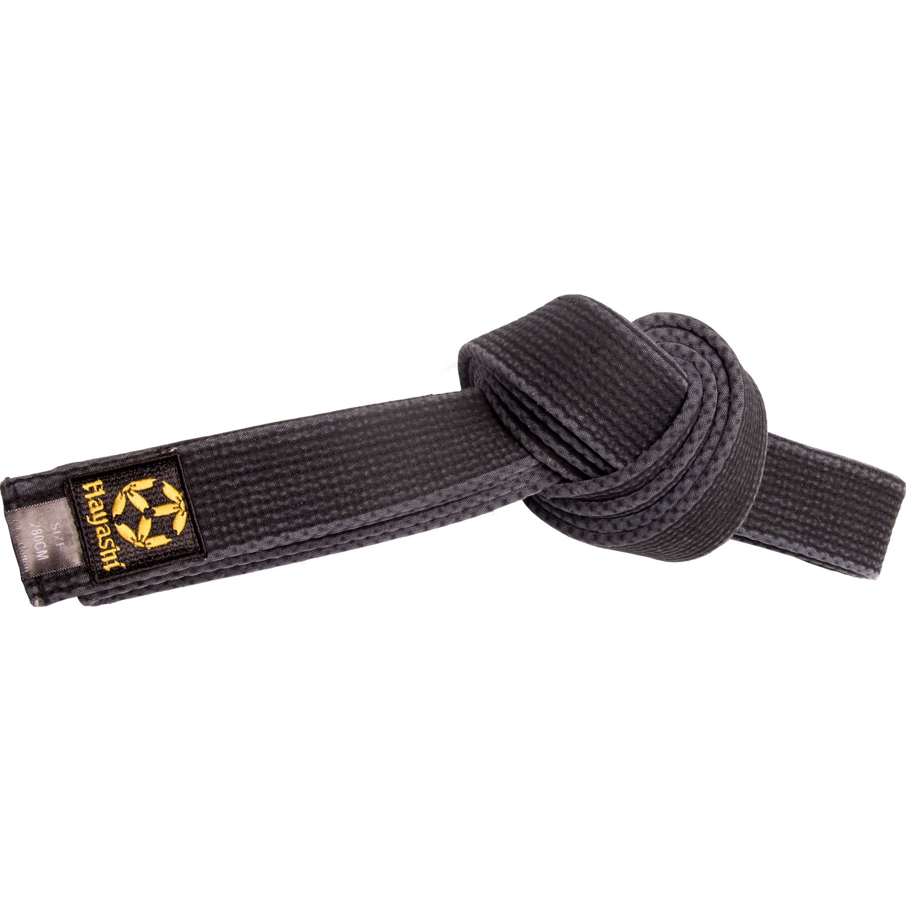 Hayashi Karateband - stone washed - Zwart Hayashi Karateband - stone washed - Zwart