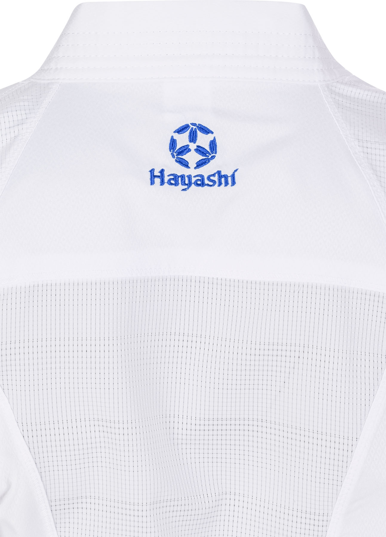 Hayashi Karatepak - Premium Kumite WKF Approved - Wit / Blauw Hayashi Karatepak - Premium Kumite WKF Approved - Wit / Blauw