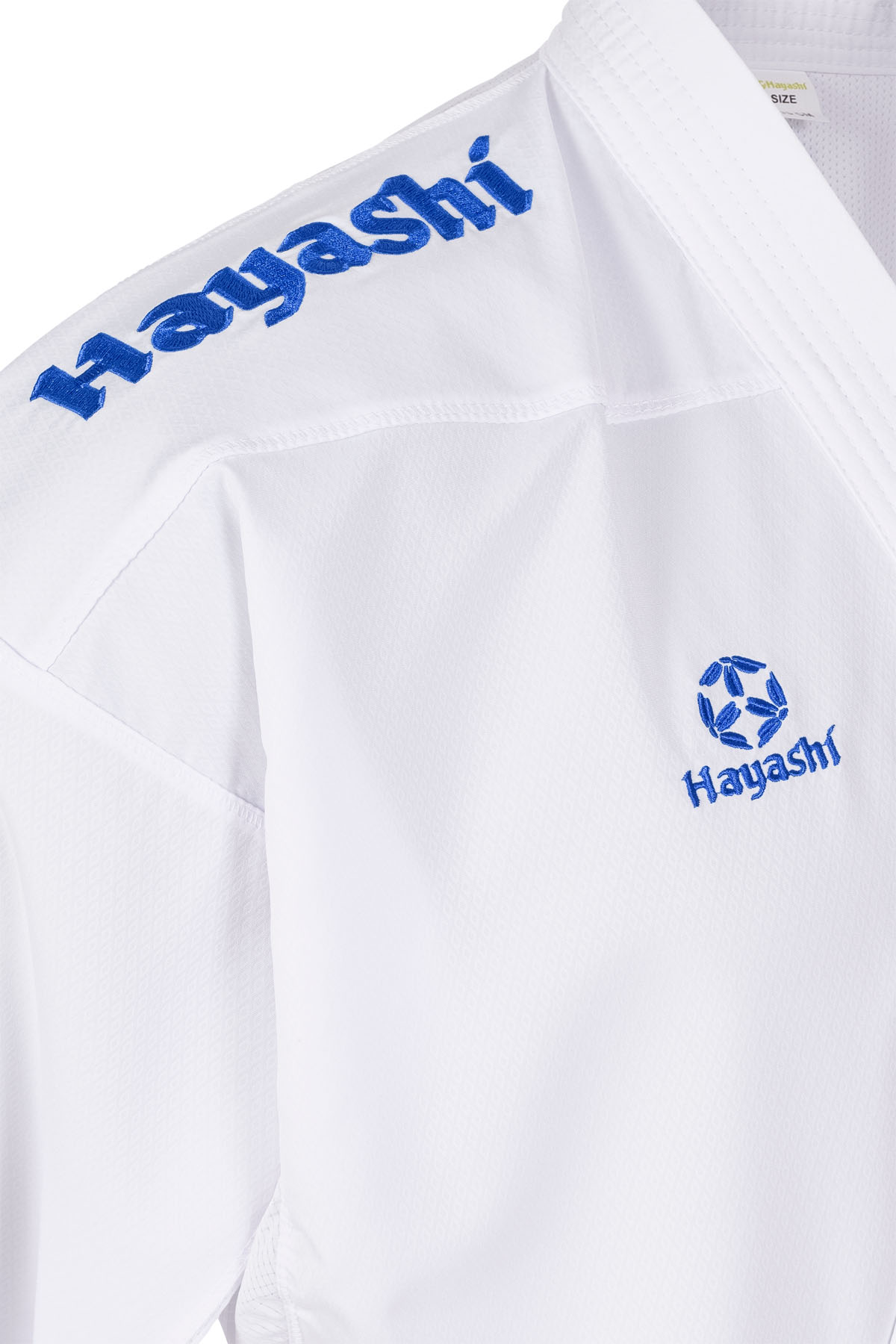 Hayashi Karatepak - Premium Kumite WKF Approved - Wit / Blauw Hayashi Karatepak - Premium Kumite WKF Approved - Wit / Blauw