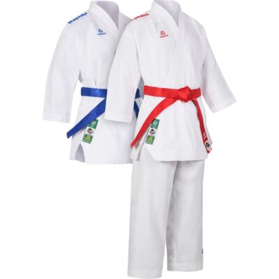 Hayashi Karatepak - Premium Kumite Competition WKF Approved - Wit / Rood / Wit / Blauw Hayashi Karatepak - Premium Kumite Competition WKF Approved - Wit / Rood / Wit / Blauw