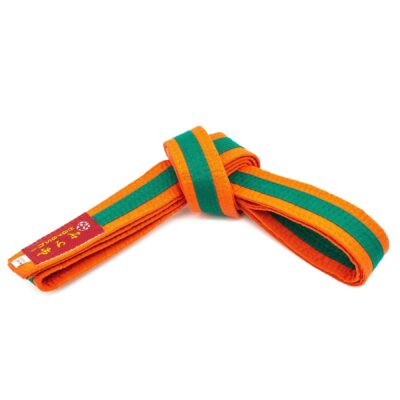 Hayashi Budoband - Band voor Judo, Karate en Taekwondo - Oranje / Groen Hayashi Budoband - Band voor Judo, Karate en Taekwondo - Oranje / Groen