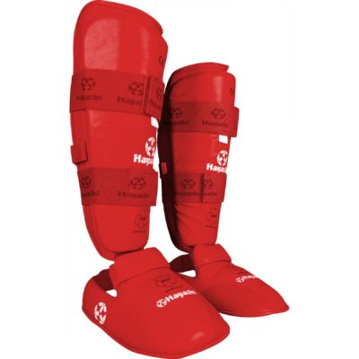 Hayashi Scheen- en wreefbeschermer - Karate Shin and Instep Guard WKF Approved - Rood Hayashi Scheen- en wreefbeschermer - Karate Shin and Instep Guard WKF Approved - Rood