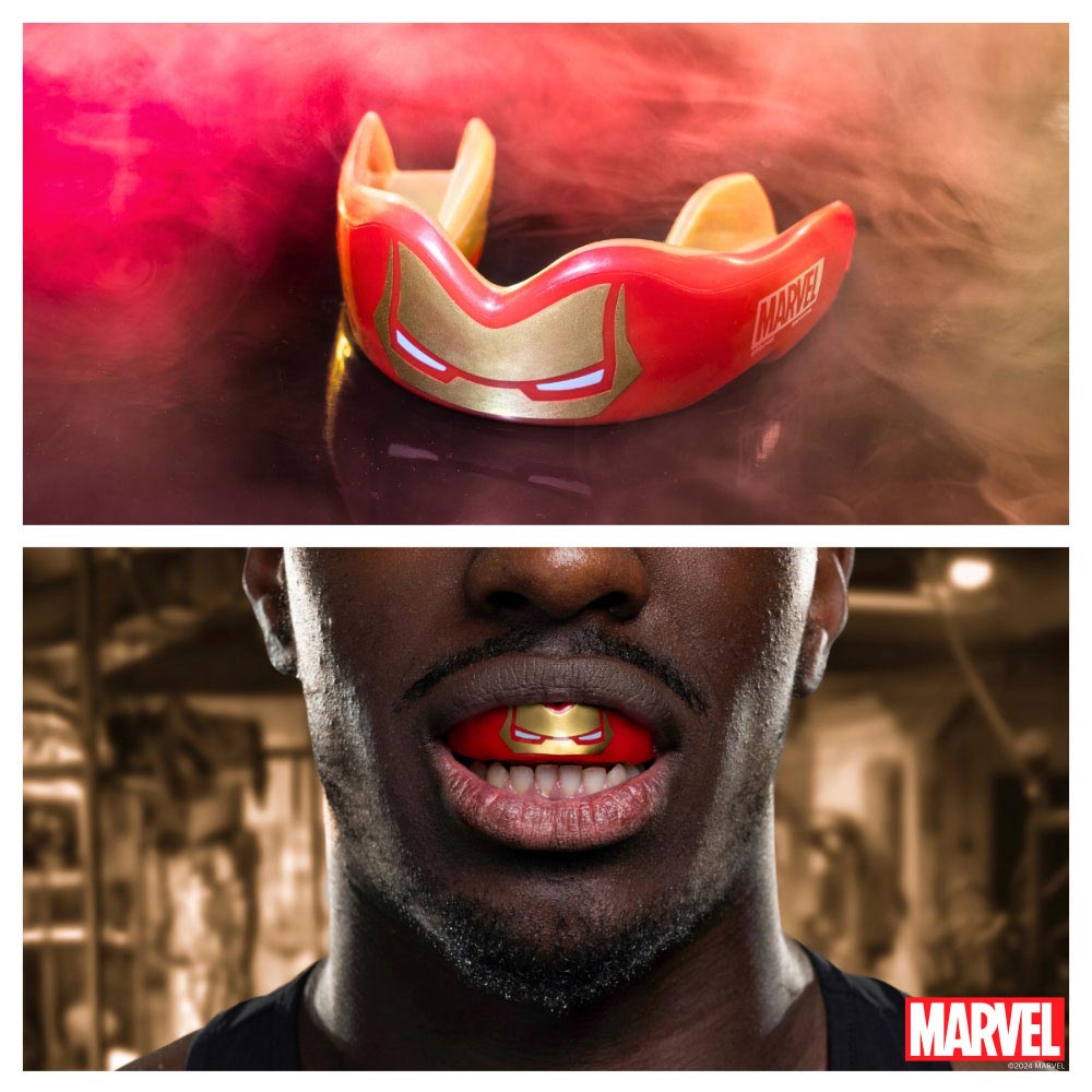 SAFEJAWZ Gebitsbeschermer - Extro Marvel Iron Man - Rood / Goud - Afbeelding 5