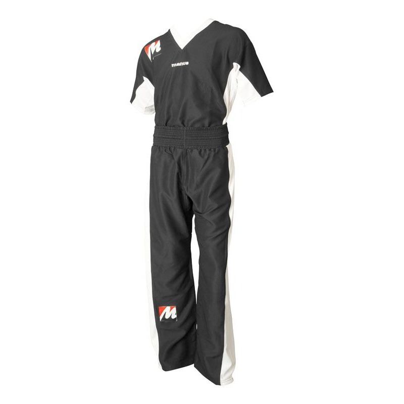 Manus Kickboksuniform - Airtex - Zwart / Wit