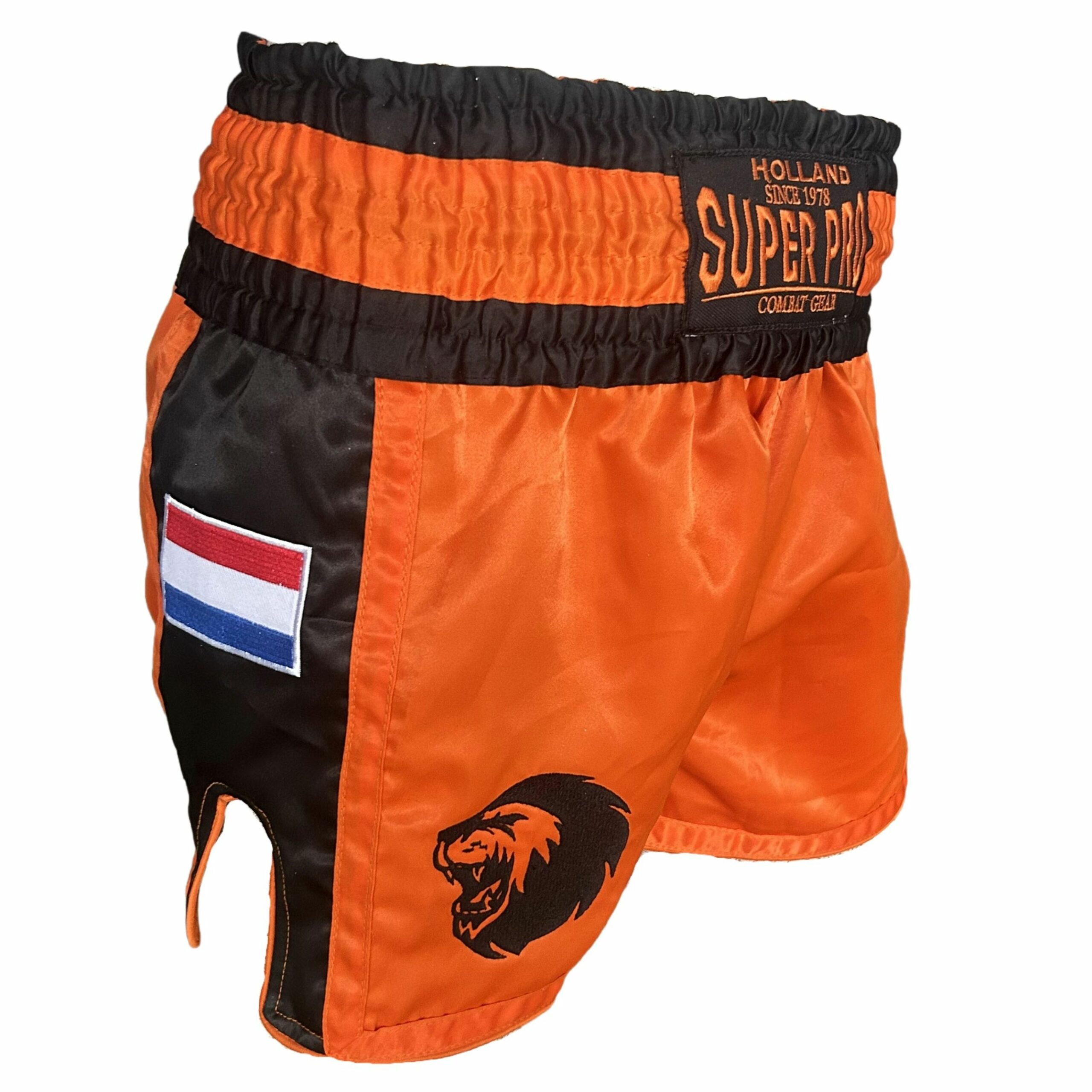Super Pro Combat Gear - Kickboksbroekje Nations Holland - Oranje / Zwart