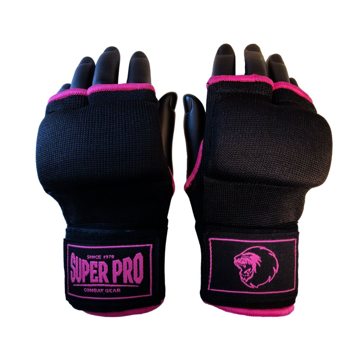 Super Pro Combat Gear Binnenhandschoen - Met Bandage - Roze / Zwart Super Pro Combat Gear Binnenhandschoen - Met Bandage - Roze / Zwart