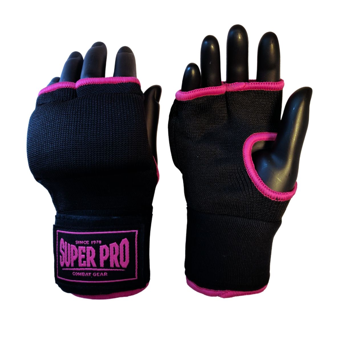 Super Pro Combat Gear Binnenhandschoen - Met Bandage - Roze / Zwart Super Pro Combat Gear Binnenhandschoen - Met Bandage - Roze / Zwart