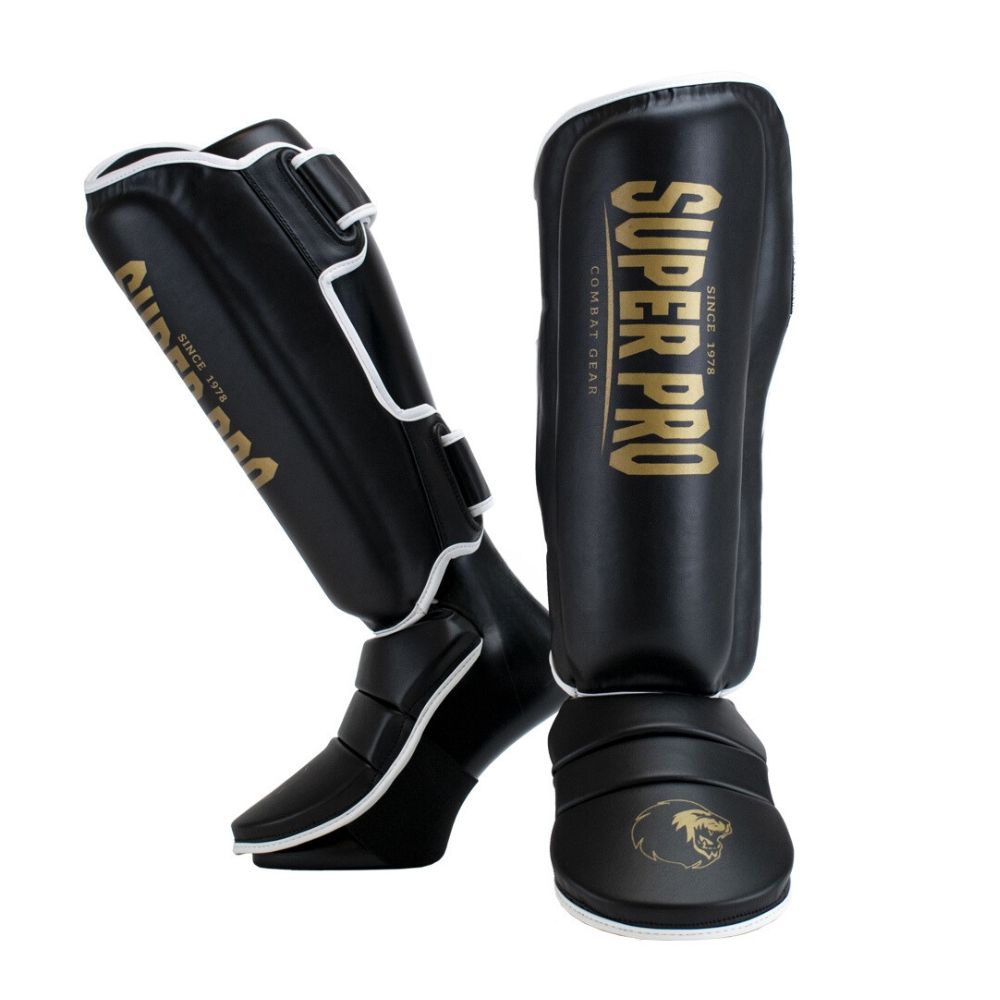 Super Pro Combat Gear Scheenbeschermer - Protector Se - Goud / Zwart / Wit Super Pro Combat Gear Scheenbeschermer - Protector Se - Goud / Zwart / Wit