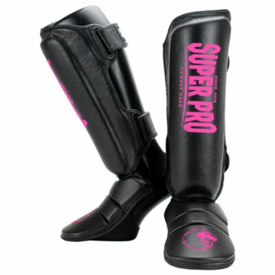 Super Pro Combat Gear Scheenbeschermer - Protector - Roze / Zwart Super Pro Combat Gear Scheenbeschermer - Protector - Roze / Zwart