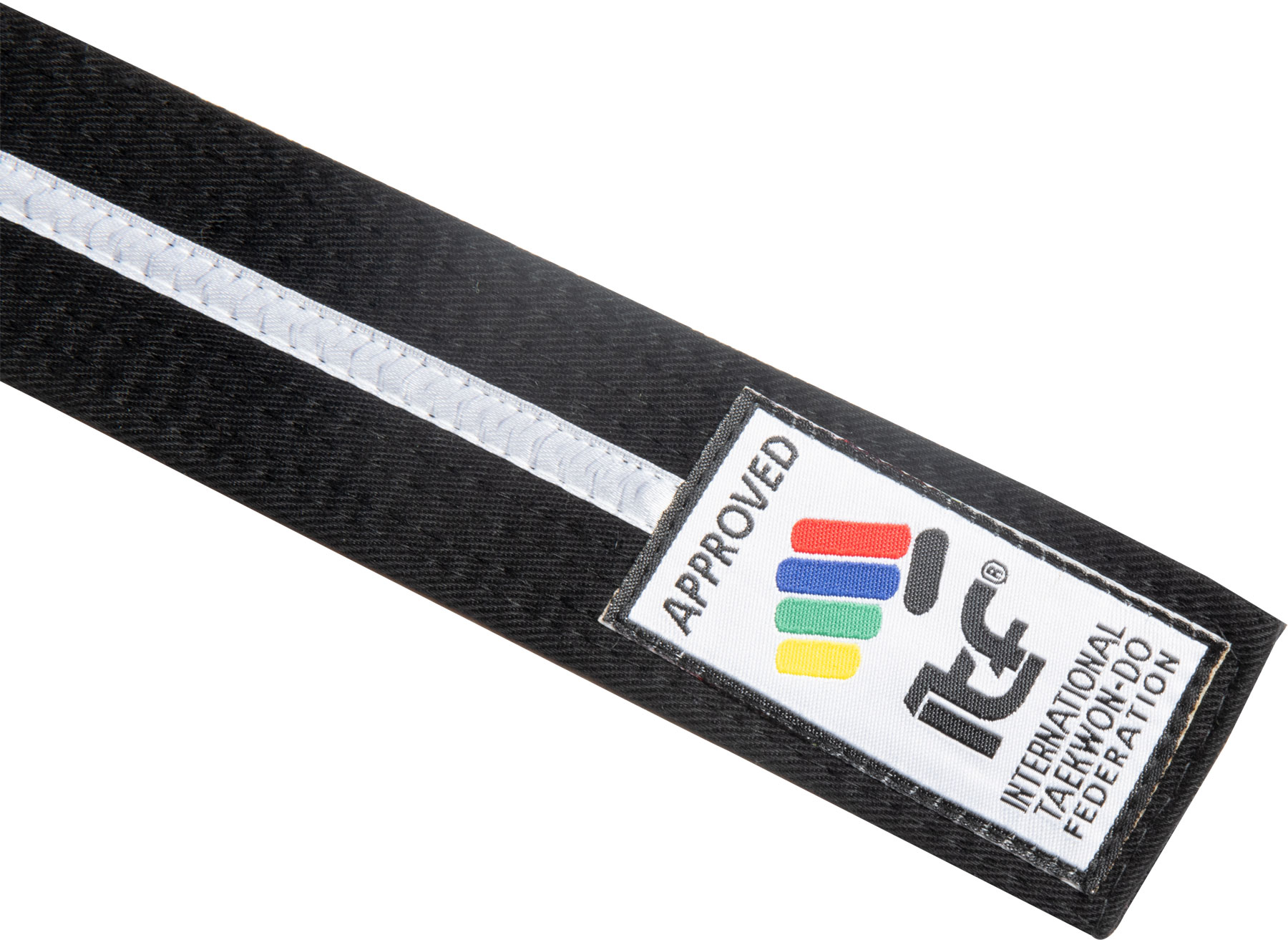 TOP TEN Taekwondo band - ITF Junior - Zwart / Wit TOP TEN Taekwondo band - ITF Junior - Zwart / Wit
