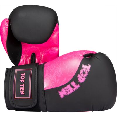 TOP TEN Bokshandschoen - Dragon - Zwart / Roze TOP TEN Bokshandschoen - Dragon - Zwart / Roze