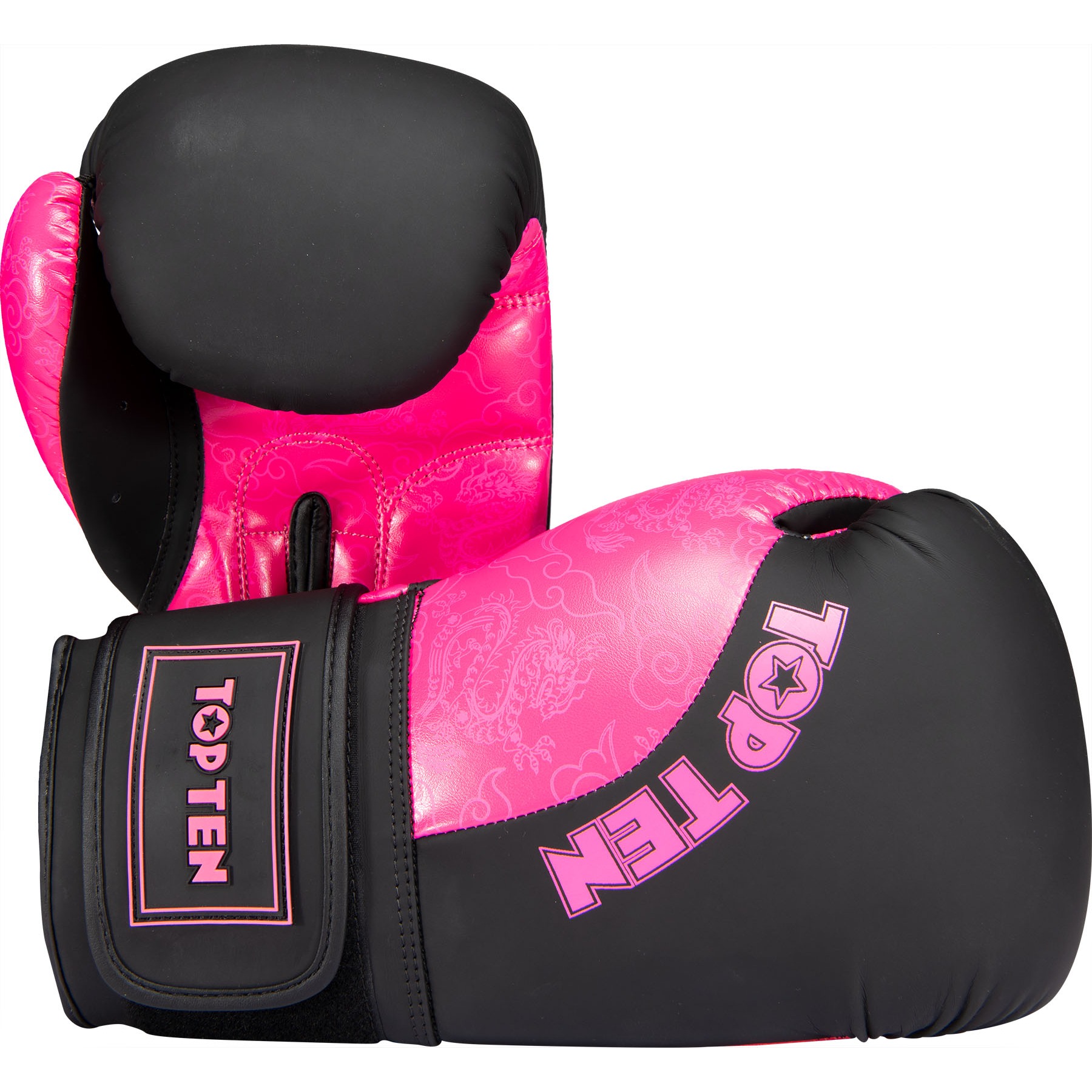 TOP TEN Bokshandschoen - Dragon - Zwart / Roze TOP TEN Bokshandschoen - Dragon - Zwart / Roze