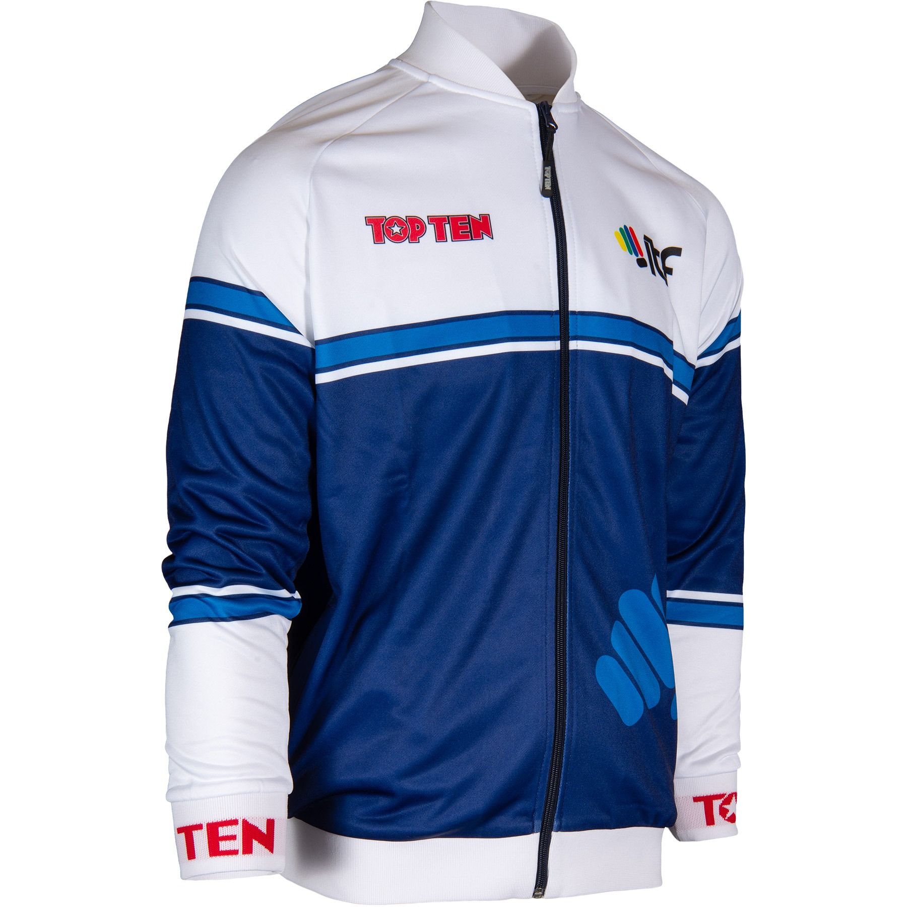 TOP TEN Trainingsjas - ITF Synergy - Wit / Blauw TOP TEN Trainingsjas - ITF Synergy - Wit / Blauw
