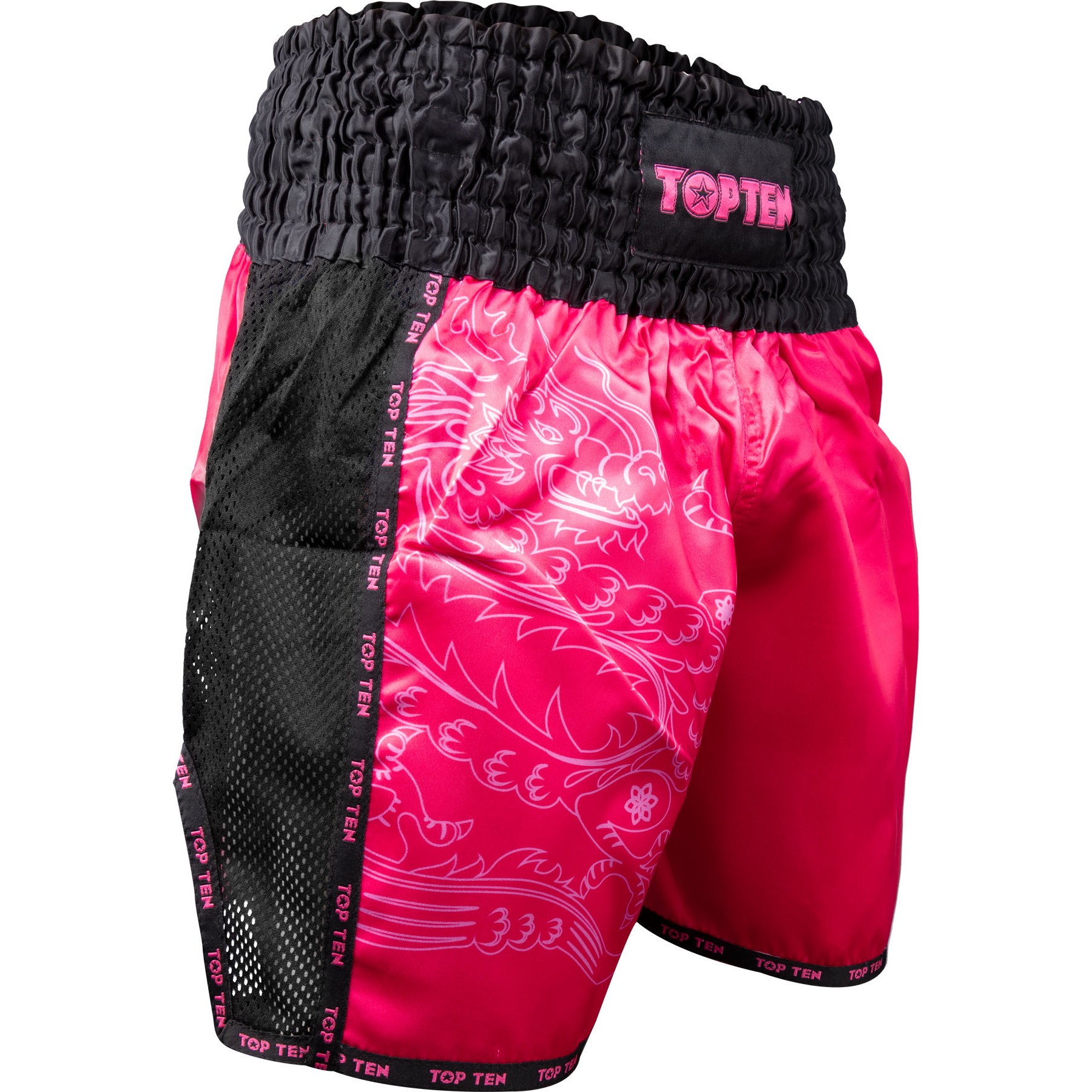 TOP TEN Kickboksbroekje - Dragon - Zwart / Roze TOP TEN Kickboksbroekje - Dragon - Zwart / Roze
