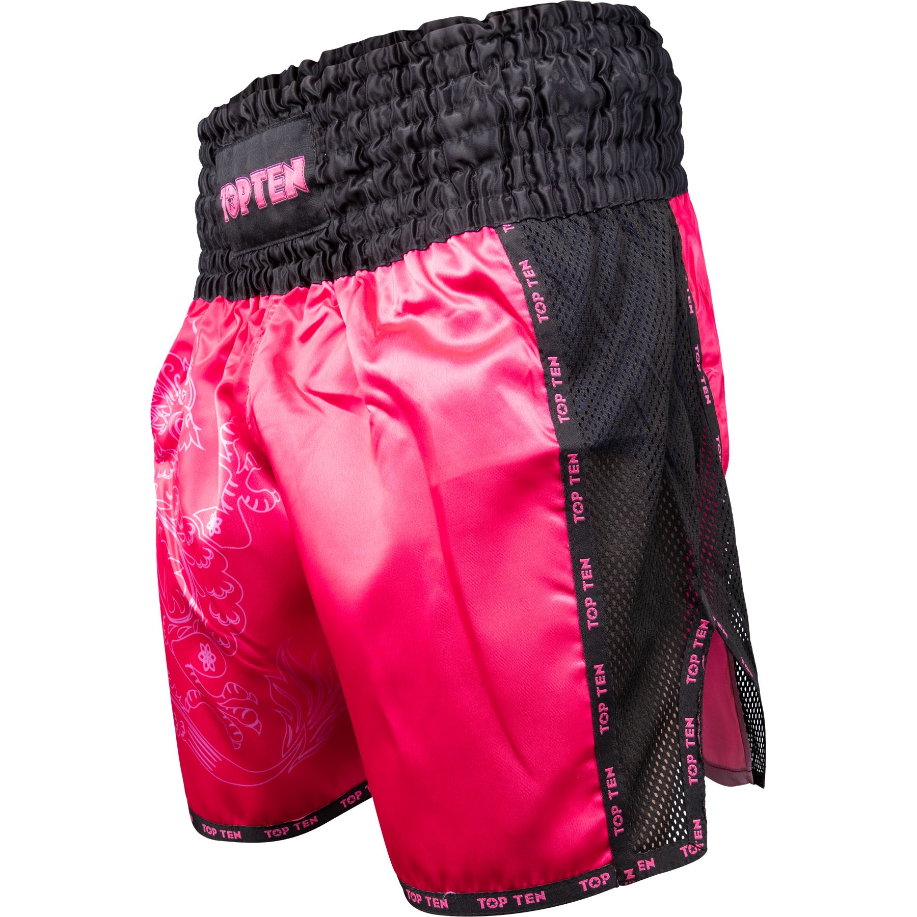 TOP TEN Kickboksbroekje - Dragon - Zwart / Roze TOP TEN Kickboksbroekje - Dragon - Zwart / Roze