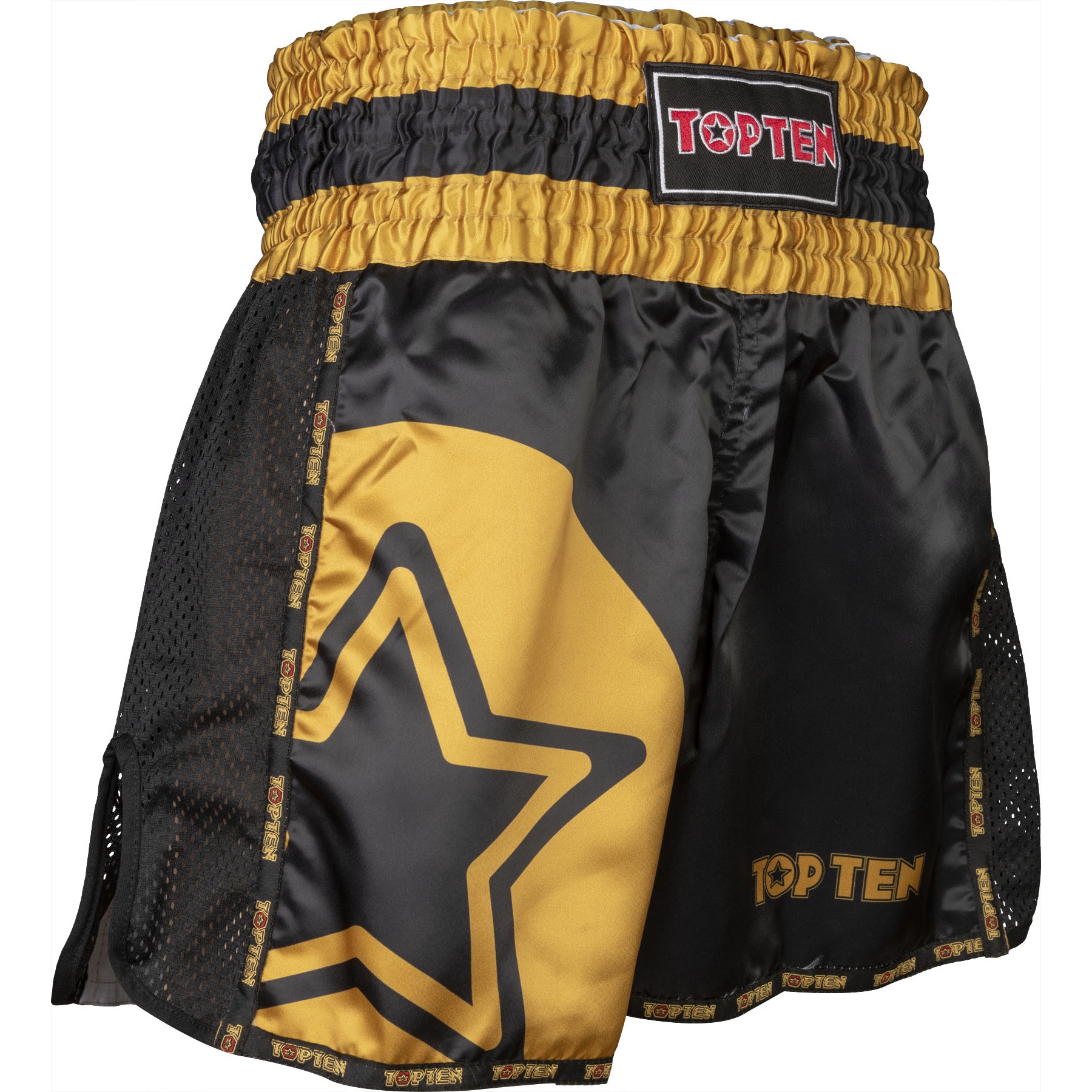 TOP TEN Thaiboks-broekje - Star - Zwart TOP TEN Thaiboks-broekje - Star - Zwart
