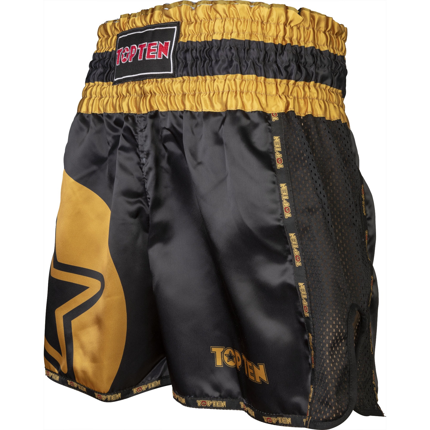 TOP TEN Thaiboks-broekje - Star - Zwart / Goud TOP TEN Thaiboks-broekje - Star - Zwart / Goud