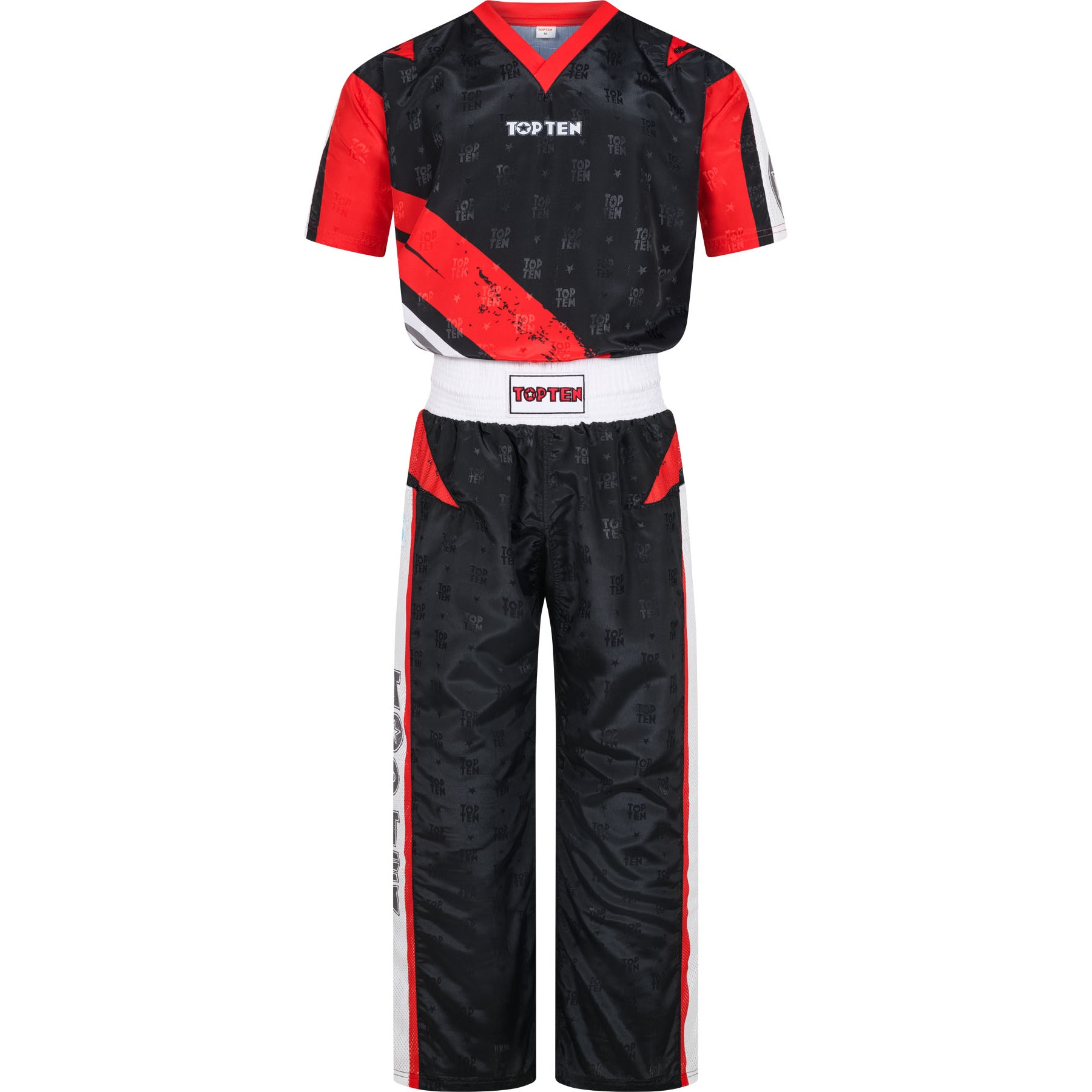 TOP TEN Kickboksuniform - Urban Arts - Zwart / Rood TOP TEN Kickboksuniform - Urban Arts - Zwart / Rood