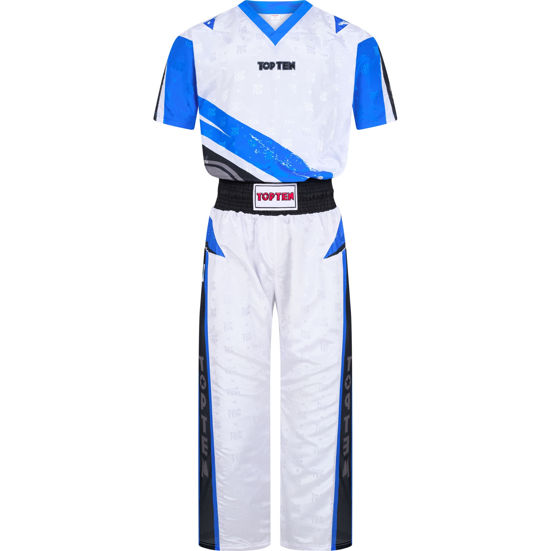 TOP TEN Kickboksuniform - Urban Arts - Wit / Blauw TOP TEN Kickboksuniform - Urban Arts - Wit / Blauw