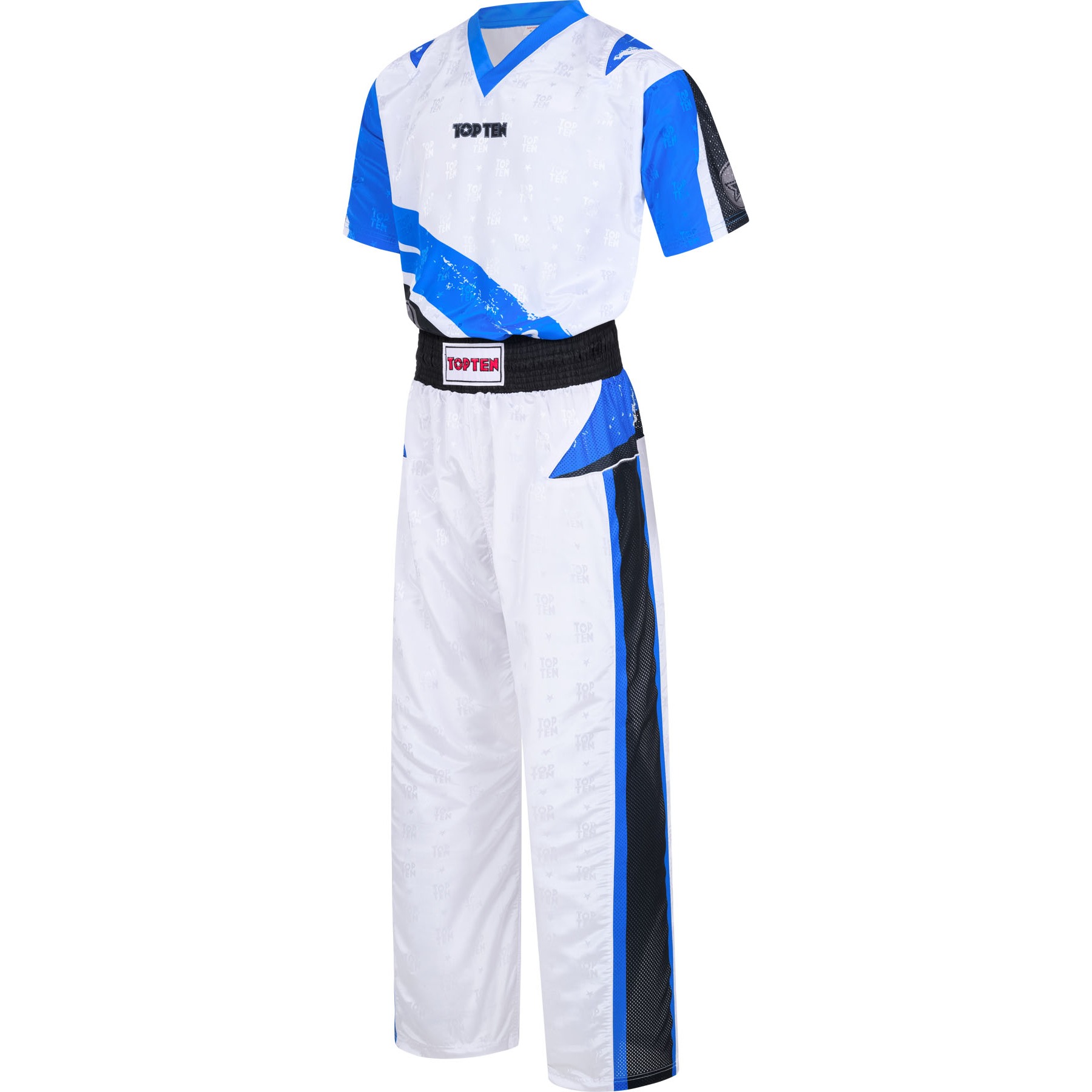 TOP TEN Kickboksuniform - Urban Arts - Wit / Blauw TOP TEN Kickboksuniform - Urban Arts - Wit / Blauw