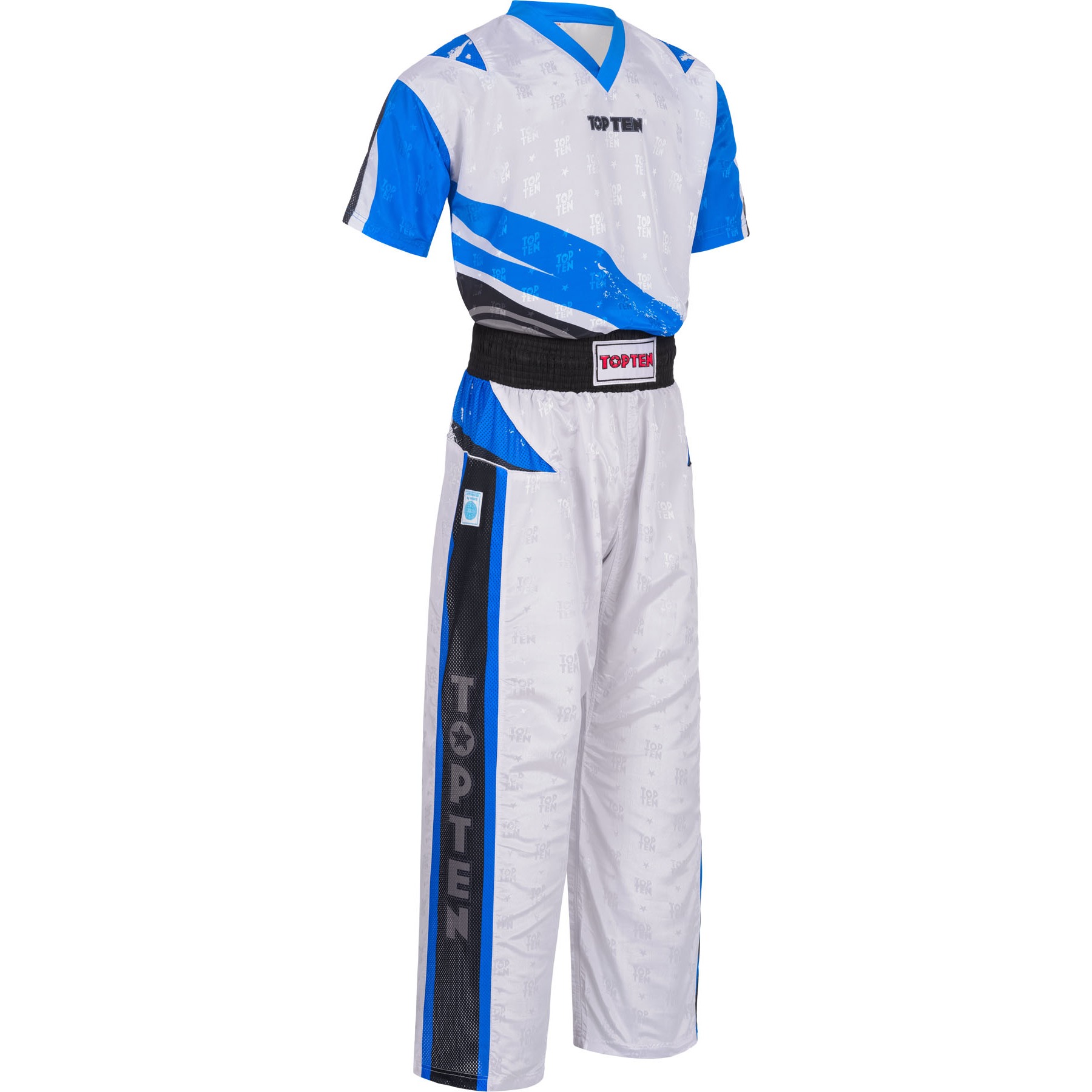 TOP TEN Kickboksuniform - Urban Arts - Wit / Blauw TOP TEN Kickboksuniform - Urban Arts - Wit / Blauw