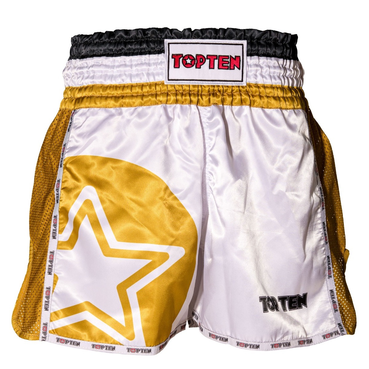TOP TEN Thaiboks-broekje - Star - Wit / Goud TOP TEN Thaiboks-broekje - Star - Wit / Goud
