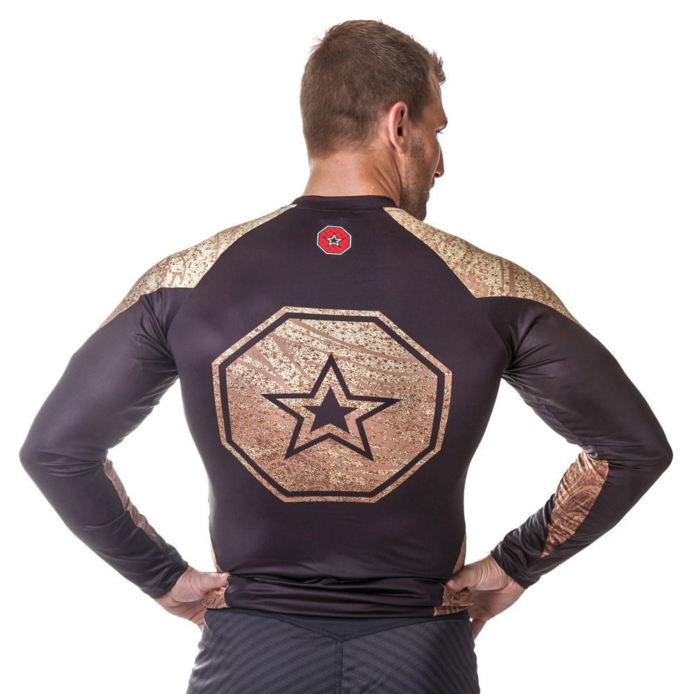 TOP TEN MMA Rashguard - MMA Octagon - Zwart / Bruin TOP TEN MMA Rashguard - MMA Octagon - Zwart / Bruin