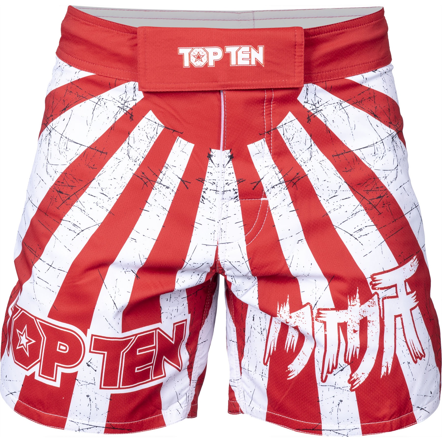 TOP TEN MMA MMA broekje - Samurai - Wit / Rood TOP TEN MMA MMA broekje - Samurai - Wit / Rood