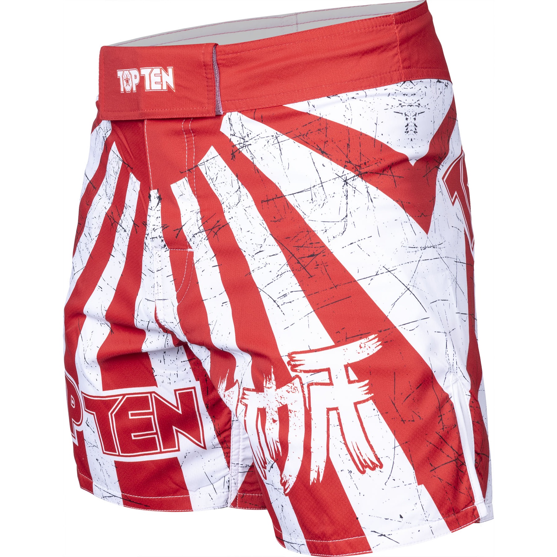 TOP TEN MMA MMA broekje - Samurai - Wit / Rood TOP TEN MMA MMA broekje - Samurai - Wit / Rood