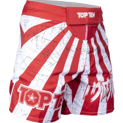 TOP TEN MMA MMA broekje - Samurai - Wit / Rood