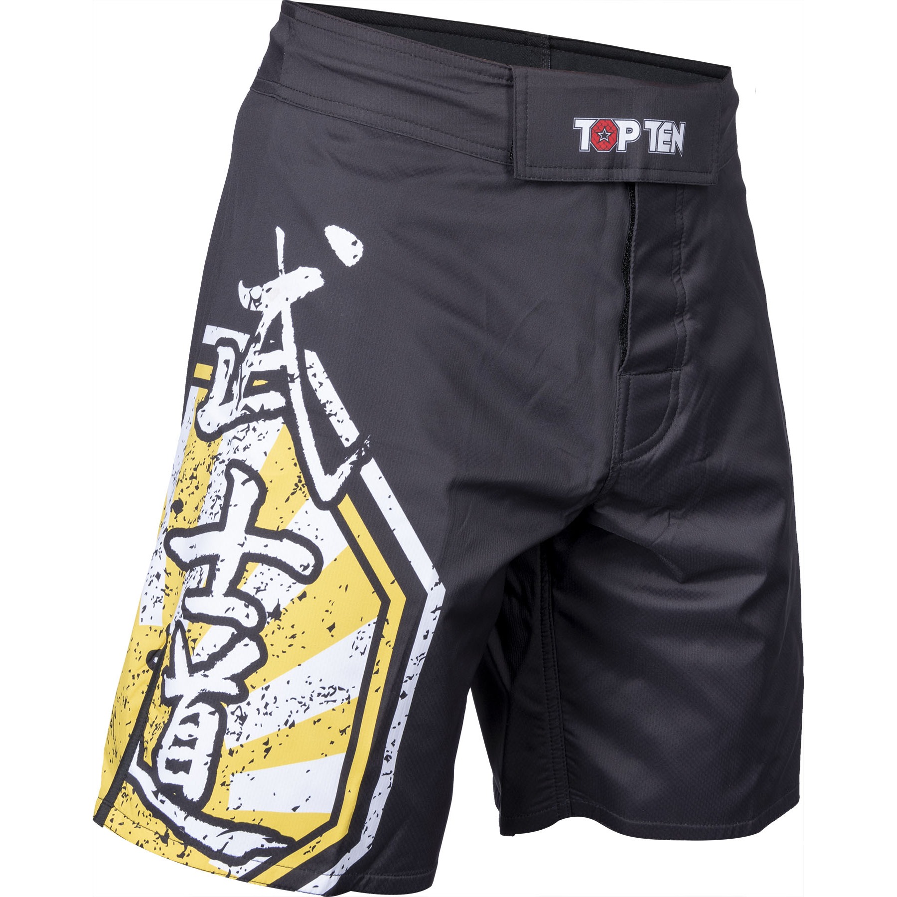 TOP TEN MMA MMA broekjes - Sunrise - Zwart / Geel TOP TEN MMA MMA broekjes - Sunrise - Zwart / Geel