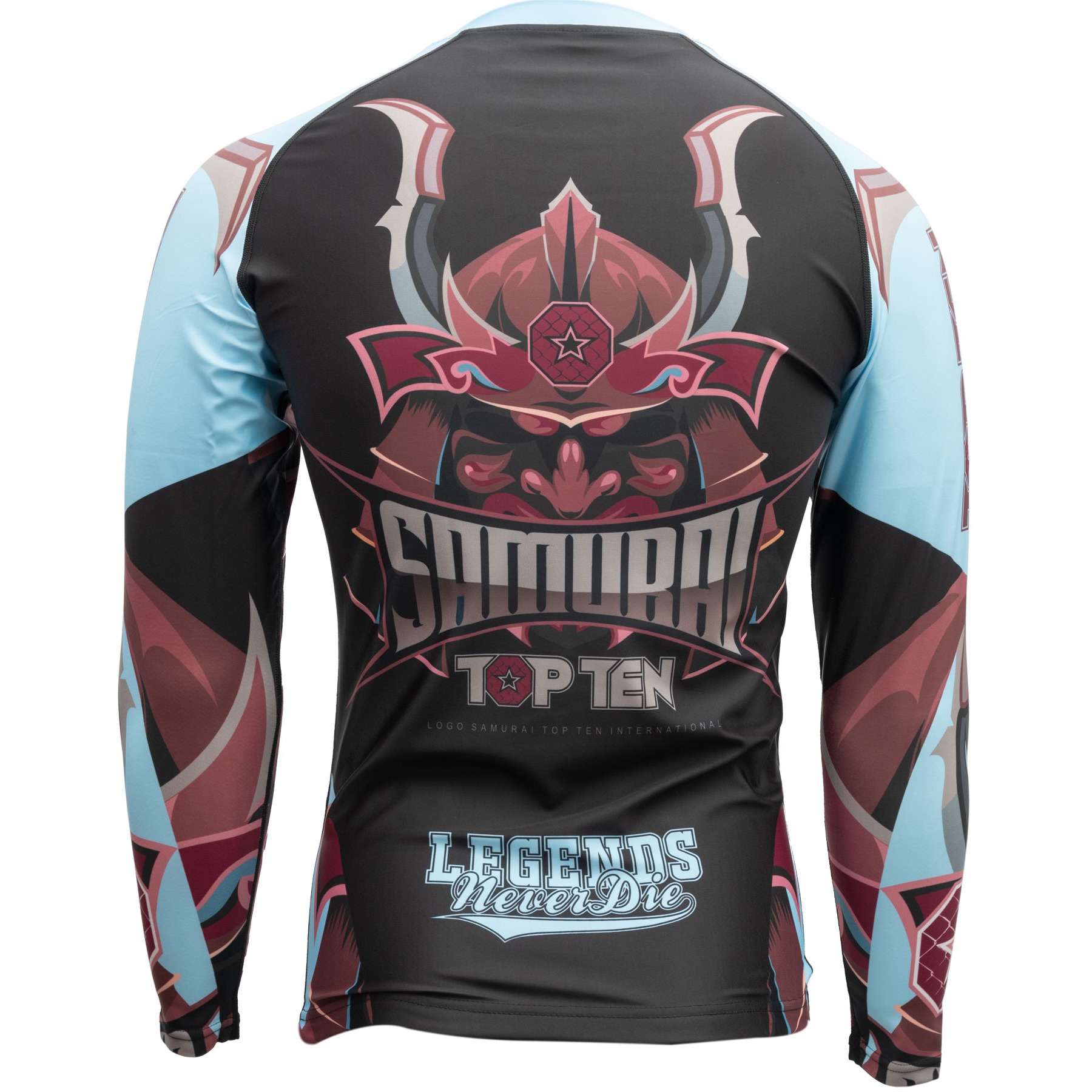TOP TEN MMA Rash Guard - Samurai - Zwart / Blauw TOP TEN MMA Rash Guard - Samurai - Zwart / Blauw