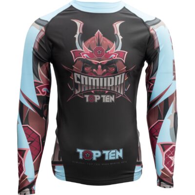 TOP TEN MMA Rash Guard - Samurai - Zwart / Blauw TOP TEN MMA Rash Guard - Samurai - Zwart / Blauw