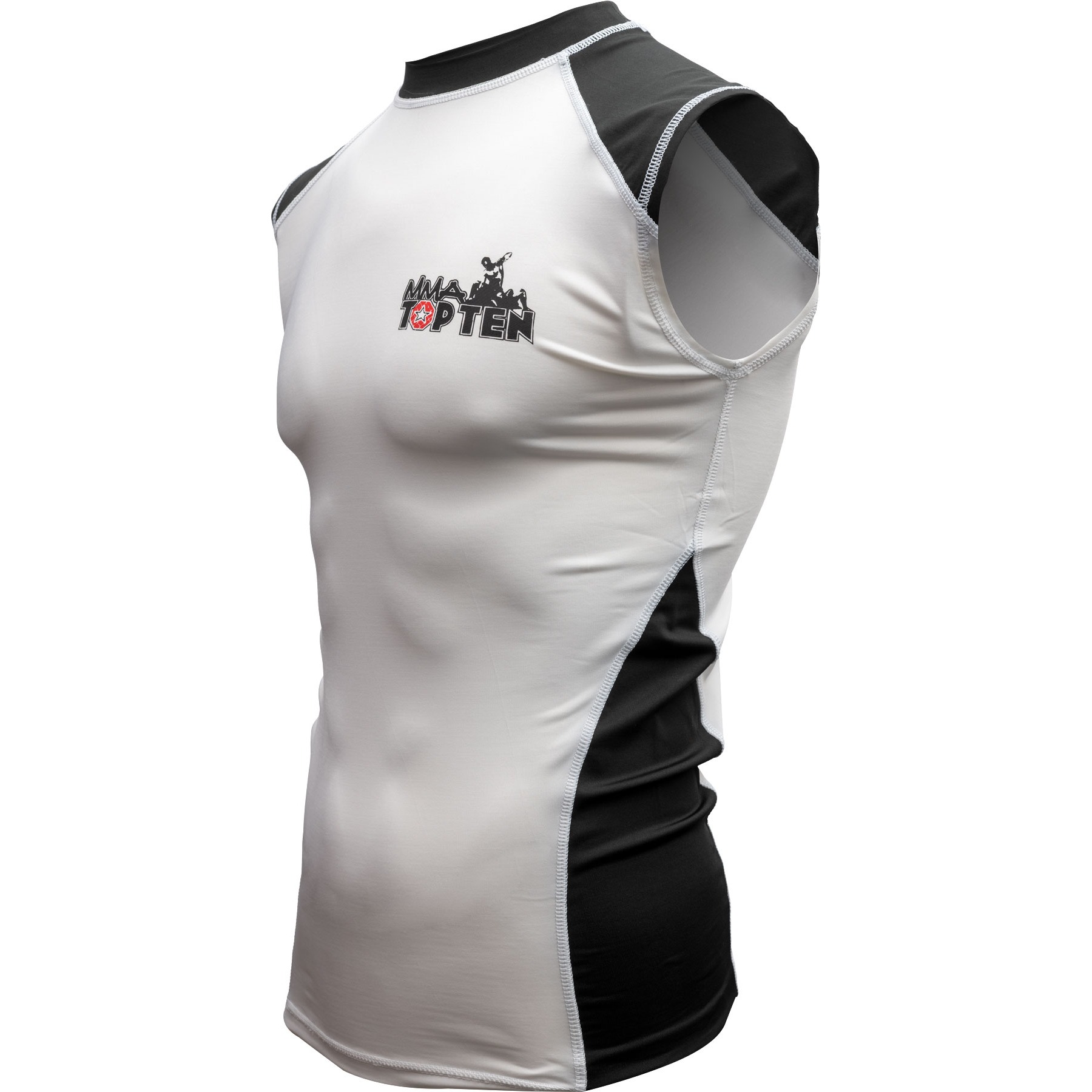 TOP TEN MMA Tank top - Rash Guard - Wit / Zwart TOP TEN MMA Tank top - Rash Guard - Wit / Zwart