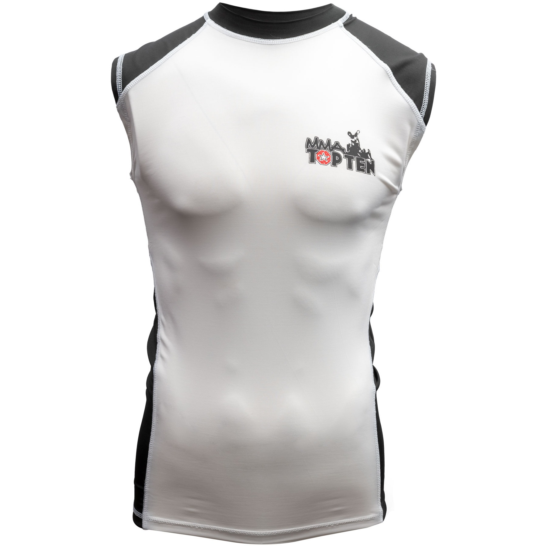 TOP TEN MMA Tank top - Rash Guard - Wit / Zwart TOP TEN MMA Tank top - Rash Guard - Wit / Zwart